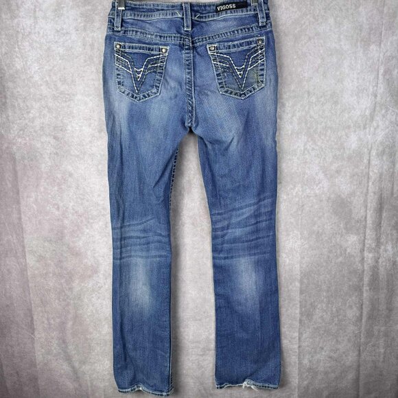 Vigoss Women's Chelsea Slim Boot Cut Distressed Jeans Size 28 - Picture 1 of 12